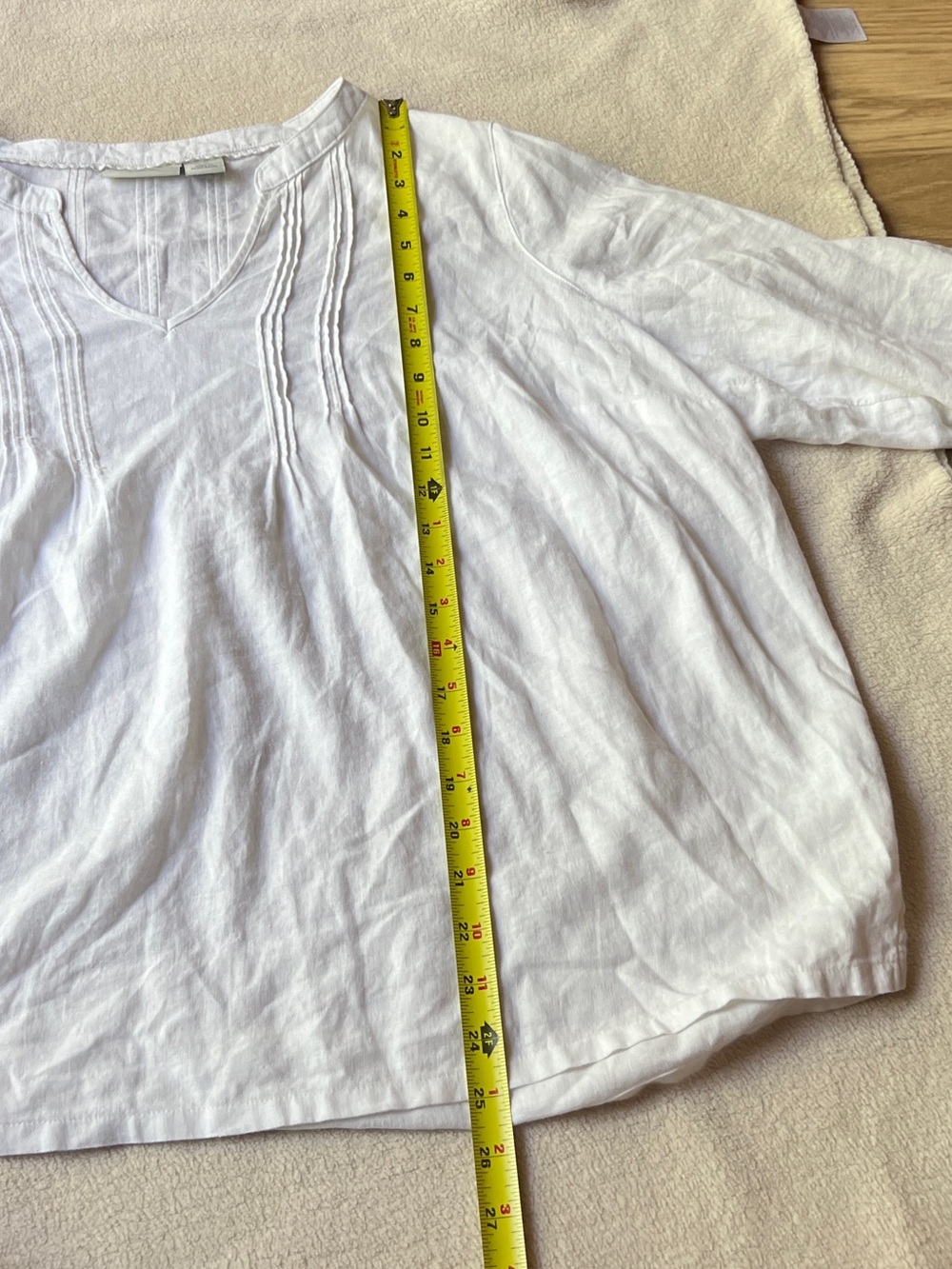 Calypso St. Barth Linen Blend Blouse 1X White Boho Tunic Lightweight Top - Picture 12 of 15